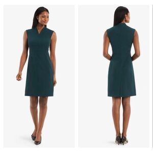 MM.LaFleur Aditi Dress Plus Size 2X Green Sleeveless V-Neck Work Sheath